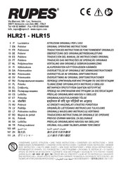 Rupes HLR15 Bersetzung Der Originalbetriebsanleitung