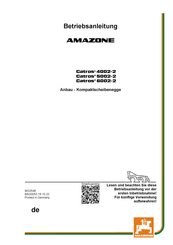 Amazone Catros+ 4002-2 Betriebsanleitung