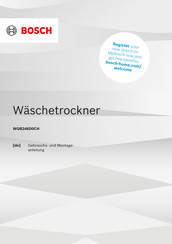 Bosch WQB246D0CH/01 Gebrauchs- Und Montageanleitung