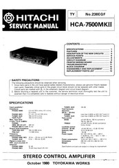 Hitachi HCA-7500MKII Serviceanleitung