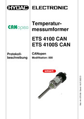 HYDAC ELECTRONIC CANopen ETS 4100 CAN Bedienungsanleitung