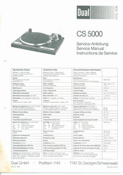 Dual CS 5000 Serviceanleitung