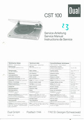 Dual CST 100 Serviceanleitung