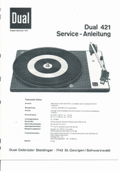 Dual 421 Serviceanleitung