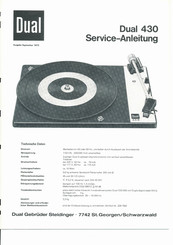 Dual 430 Serviceanleitung