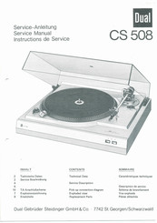 Dual CS 508 Serviceanleitung
