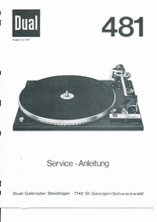Dual 481 Serviceanleitung