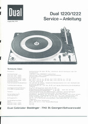 Dual 1222 Serviceanleitung