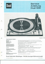 Dual 1209 Serviceanleitung