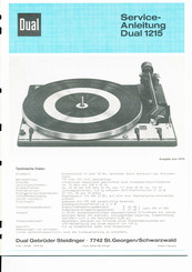 Dual 1215 Serviceanleitung