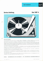 Dual 1007 A Serviceanleitung