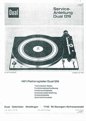 Dual 1219 Serviceanleitung