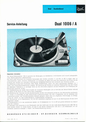 Dual 1006/A Serviceanleitung