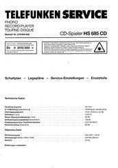 Telefunken 319494449 Serviceanleitung