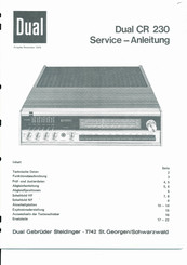 Dual CR 230 Serviceanleitung