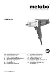Metabo SSW 650 Originalbetriebsanleitung