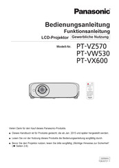 Panasonic PT-VW530 Bedienungsanleitung, Funktionsanleitung