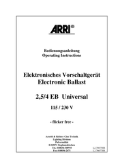 ARRI 2,5/4 EB Universal Bedienungsanleitung