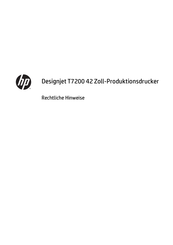 HP DesignJet T7200 42 Zoll Rechtliche Hinweise