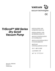 Varian TriScroll PTS06001UNIVUK Installations- Und Bedienungshandbuch