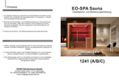 EAGO EO-SPA E1241A Installations- Und Bedienungsanleitung