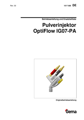 Gema OptiFlow IG07-PA Betriebsanleitung Und Ersatzteilliste