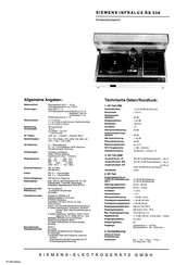 Siemens INFRALUX RS 336 Kundendienstschrift