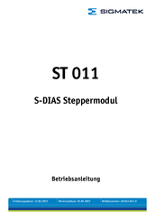SIGMATEK ST 011 Betriebsanleitung