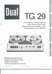 Dual TG 29 Bedienungsanleitung