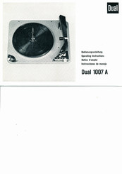 Dual 1007 A Bedienungsanleitung