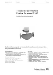 Endress+Hauser Proline Promag E 100 Technische Information
