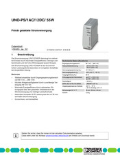 Phoenix Contact UNO-PS/1AC/12DC/ 55W Bedienungsanleitung