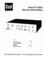 Dual CV 1200 Serviceinformation