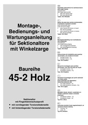Novoferm 45-2 Holz Montage-, Bedienungs- Und Wartungsanleitung