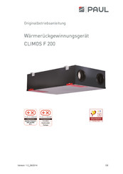 Paul CLIMOS F 200 Originalbetriebsanleitung