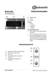 Bauknecht BLZE 6290 Produktangaben