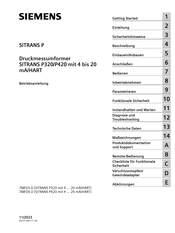 Siemens SITRANS P320 Betriebsanleitung
