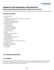 schmersal AZM 161SK-12/12RKTD/TU-110/230 Bedienung Und Montage