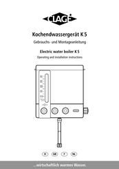 Clage K 5 Gebrauchs- Und Montageanleitung