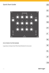 Behringer 914 FIXED FILTER BANK Schnellstartanleitung