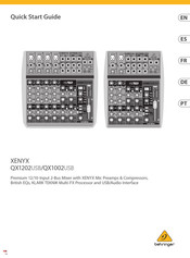 Behringer XENYX QX1002USB Schnellstartanleitung