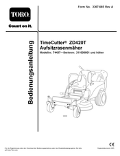 Toro TimeCutter ZD420T Bedienungsanleitung