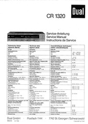 Dual CR 1320 Serviceanleitung