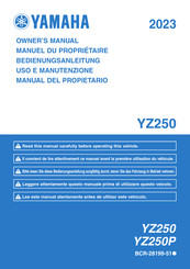 Yamaha YZ250P 2023 Bedienungsanleitung