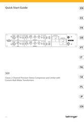 Behringer 369 Schnellstartanleitung