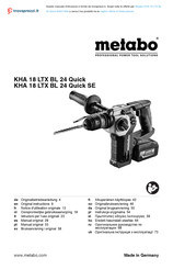 Metabo KHA 18 LTX BL 24 Quick Originalbetriebsanleitung