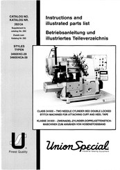 Union Special 34600 KCA-28 Betriebsanleitung Und Illustriertes Teileverzeichnis