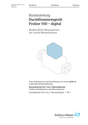 Endress+Hauser Proline 500-digital Kurzanleitung