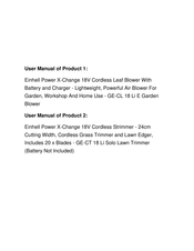EINHELL GE-CL 18 Li E Kit Originalbetriebsanleitung