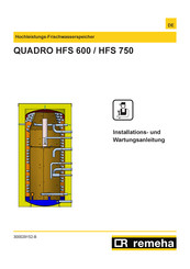 REMEHA HFS 600 Installations- Und Wartungsanleitung